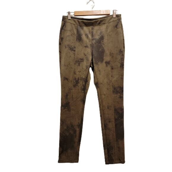 Tahari Faux Leather Suede Leggings Tie Dye Medium #058 - Picture 1 of 8